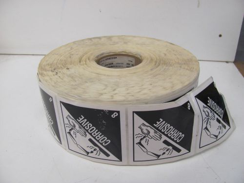 ASL KP087315A ROLL OF CORROSIVE LABELS 3500 LABELS +/- NOS!!!