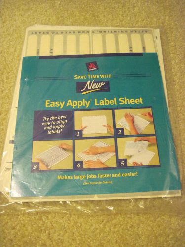 New - Avery Easy Apply Label Sheets for 5-Tab Dividers (over 10 sheets)