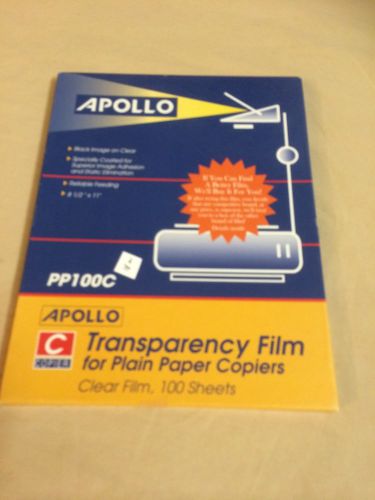 APOLLO TRANSPARENCY FILM FOR PLAIN PAPER COPIERS 100 SHEETS PP100C