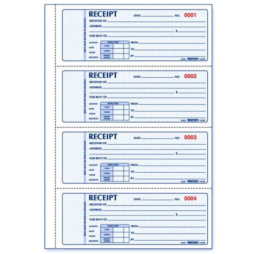 9 RENT Receipt Books Rediform 8L809, Carbonless, 3 Part NCR 500 Total Receipts