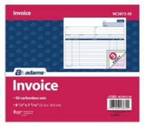 Invoice Unit Set 2-Part Carbonless 8-1/2&#039;&#039; x 7-7/16&#039;&#039; 50/PK