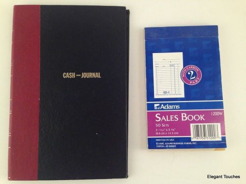 Sales Order Book / Receipt Book 50 Duplicate Forms w/Carbon &amp; Cash Journal