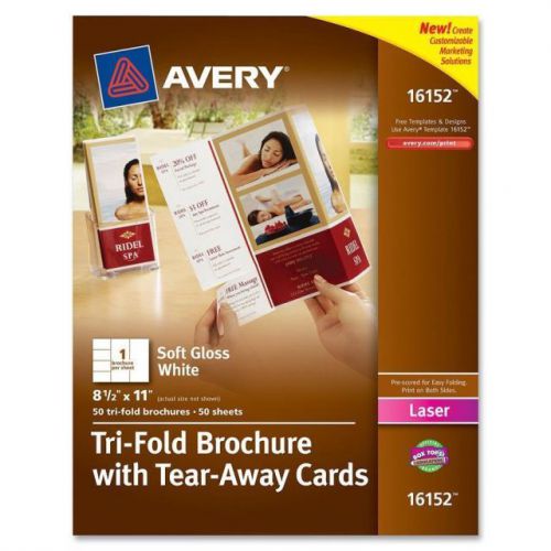 Avery Tri-Fold Brochure Paper w/Tear-Away Cards  - AVE16152