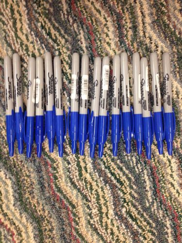 16 NEW BLUE RETRACTABLE SHARPIE PERMANENT MARKER 16 PC