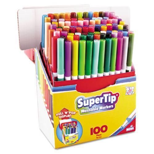 Board dudes 3028wa4 supertip washable markers, 100 assorted colors, 100/set for sale