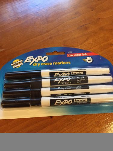 Expo Low-Odor Dry Erase Pen-Style Markers, Black, Pack of 4