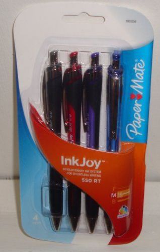 8 * PAPERMATE 550RT  1.0mm Ballpoint Pens PURPLE Blue BLACK Red