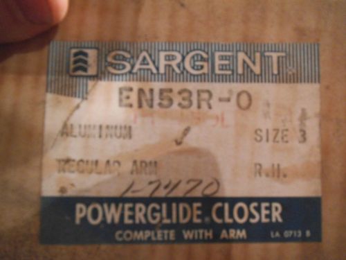 SARGENT POWERGLIDE CLOSER EN53R-O ALUMINUM SIZE 3 RIGHT HAND REGULAR ARM 1-7470