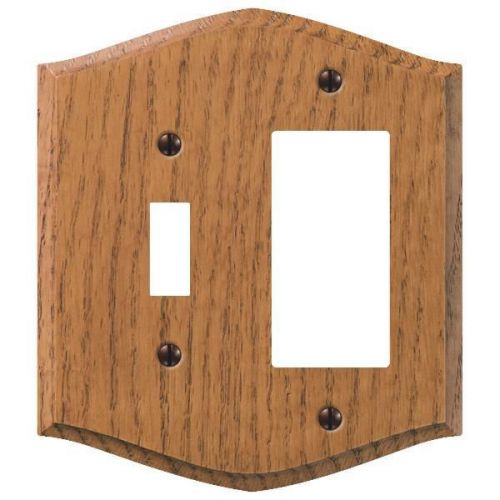 Country Oak Wood Combination Wall Plate-1TGL/RKR C OAK WALLPLATE