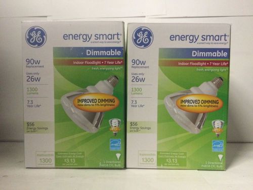 GE Lighting 66667 Energy Smart Dimming CFL 26 watt PAR38 Floodlight, Pack of 2