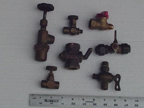 Lot of 7 BRASS GAS shutoff valves part tool