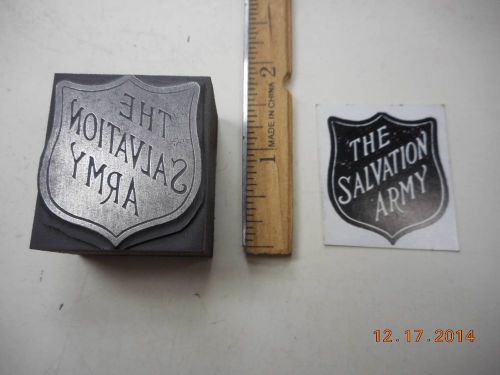 Letterpress Printing Printers Block, The Salvation Army Shield Emblem