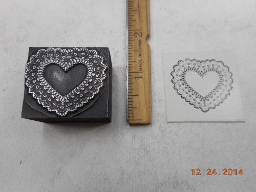 Letterpress Printing Printers Block, Lace Doily Heart