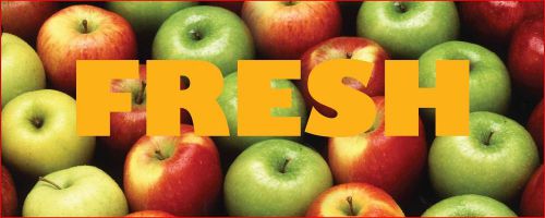 Fresh Apples Banner 13 OZ.  Digital printing  3 x 10 feet