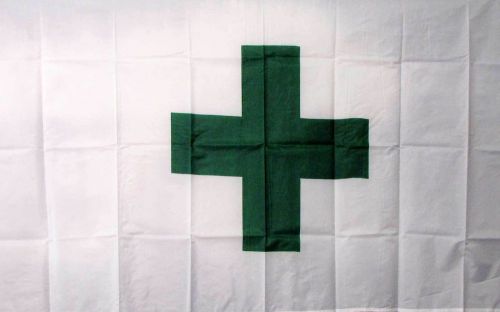 Green Cross Marijuana Flag 3&#039;x5&#039; Polyester - 020