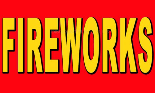 FIREWORKS Flag  Red &amp; Yellow