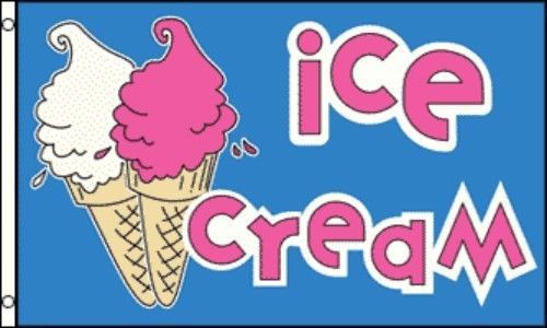 Ice Cream Flags 3&#039; X 5&#039;  Banners Outdoor Indoor (2 PACK) Pair