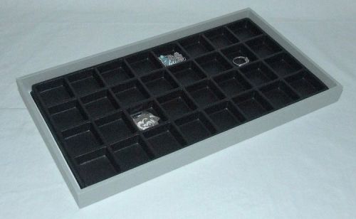 32 slot multipurpose jewlery sorting/display gray wood tray for sale