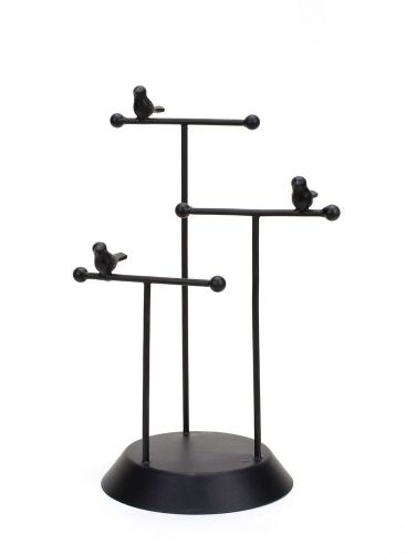 New Bird Tree Display Black Handmade Metal Fashion Jewelry Organizer Stand USA