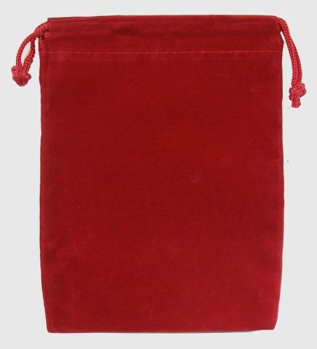 50 red velvet pouch 4&#034; x 5 1/2&#034; gift bag, rings, coins, medals, valuables for sale