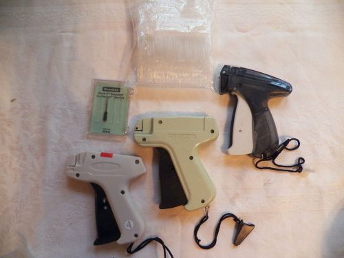 3 Gently Used Price Label Tagging Tag Guns +1000 Barbs +1 Needle