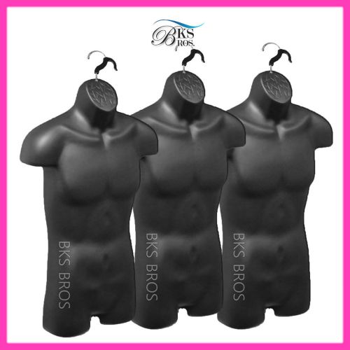 3 pc male mannequin form mannequin hanging manekin dress black color man for sale