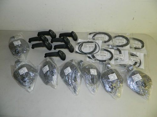 Symbol Motorola BLACK LS2208 BarCode Scanners OEM USB Cable,OEM Stands  -7 Units