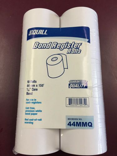 Quill Bond Register Rolls ( Pack of Ten ) 44 mm x 150&#039; - 7/16&#034; Core