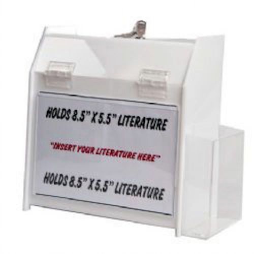 5x9x6 White Deluxe Locking Ballot Box      Lot of 4      DS-SBBLD-596-WHT-4