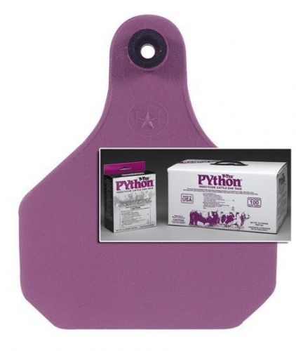 Python  Insecticide Fly Tags 20/pkg Cattle Cows Calf