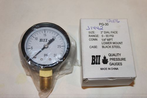 Air Pressure Gauge 2&#034; Dial, Bottom Mount 30,60,160psi - ONE GAUGE ONLY