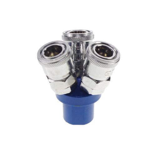 Pneumatic 1/4&#034;BSPT Female 3 Way Air Hose Quick Coupler Socket Connector x 1