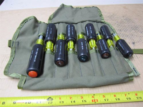 PRATT &amp; REED 9 PC US MADE S.A.E.  NUT DRIVER SET W/ CANVAS POUCH SUPER CLEAN