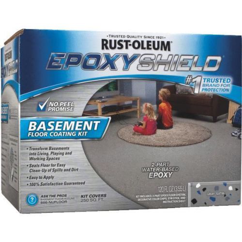 Rust oleum 203007 epoxyshield basement floor coating-gray basemnt epoxyshield for sale