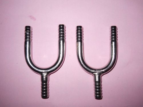 2 - 1/4 &#034; barbed stainless steel union u splice bent t style fitting free ship for sale