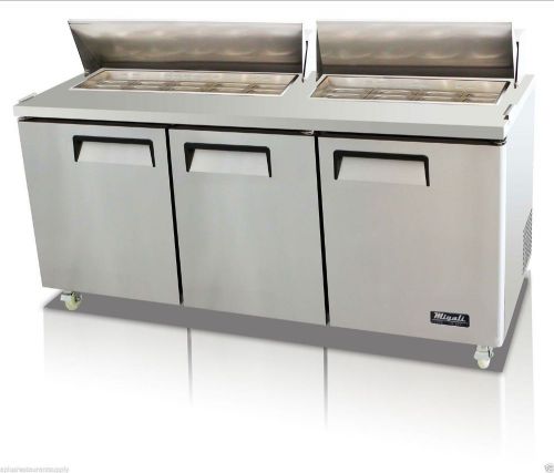 MIGALI 3 DOOR 72&#034; SANDWICH PREP TABLE - C-SP72-18 ,FREE SHIPPING !!!