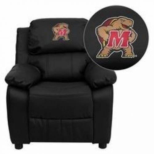 Flash Furniture BT-7985-KID-BK-LEA-40029-EMB-GG Maryland Terrapins Embroidered B