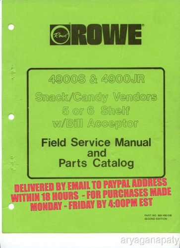 Rowe 4900S &amp; 4900JR Manual  3 board (56 Pages) Catalog PDF sent by email