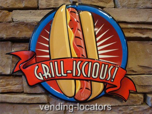 Embossed HOT DOG Metal SIGN Restaurant Cafe Store Display Grill Hamburger Smoker