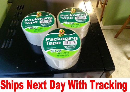 3 rolls clear duck duct packaging packing shipping tape 150 yards ship next day for sale