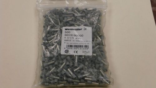 Weidmuller 9019190000 New Gray Wire End Ferrules (Qty 500) 12 AWG