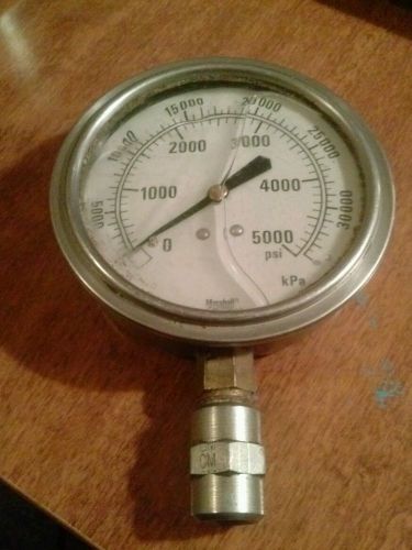 VINTAGE MARSHALL TOWN 5000 PSI 30000 KPa LIQUID FILLED PRESSURE GAUGE PART USA