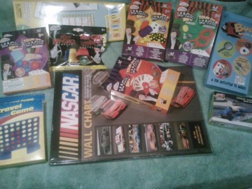 large lot magic set building blocks chore chart travel game Nascar junk drawer