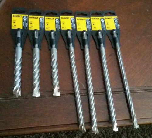 Dewalt 3-dw5447, 3-dw5453 &amp; dw543 rock carbide sds plus 8&#034; &amp; 12&#034; hammer bit lot for sale