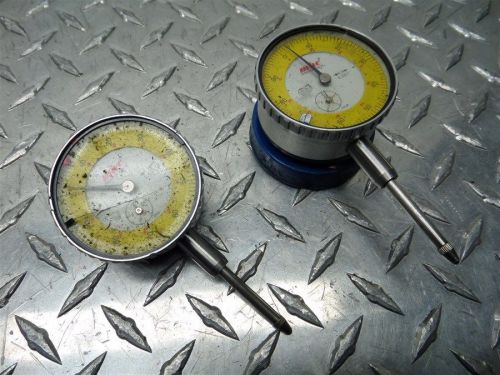 PAIR OF MHC INDUSTRIAL SUPPLY DIAL INDICATORS .001&#034; 0-1&#034; RANGE