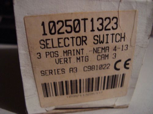 CUTLER-HAMMER SELECTOR SWITCH 3 POS MAINT 10250T1323
