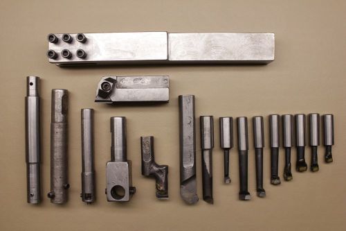 MACHINIST BORING BARS CARBIDE TIPPED &amp; VARIOUS STYLES OF TOOL HOLDERS-17 PC. LOT