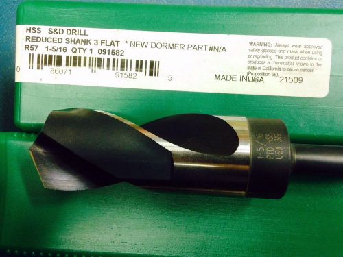 Precision Twist Drill 091582 Series R57 1 5/16 HSS S&amp;D Reduced Shank Drill Bit