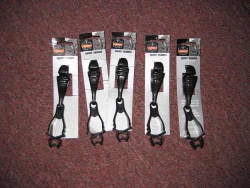 Pack of 5 ergodyne squids 3400 glove grabber holder dual clip black 19112 for sale