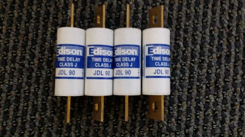 New Lot or 4 JDL90 Edison 90 Amp Fuses Class J Time Delay Bussmann LPJ-90SP